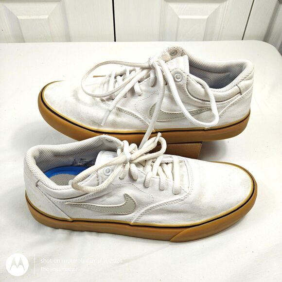 Men's NIKE SB Chron 2 Canvas 'White Gum' Skate Shoes Lace-Up Sneakers US Size 8 - Picture 7 of 11